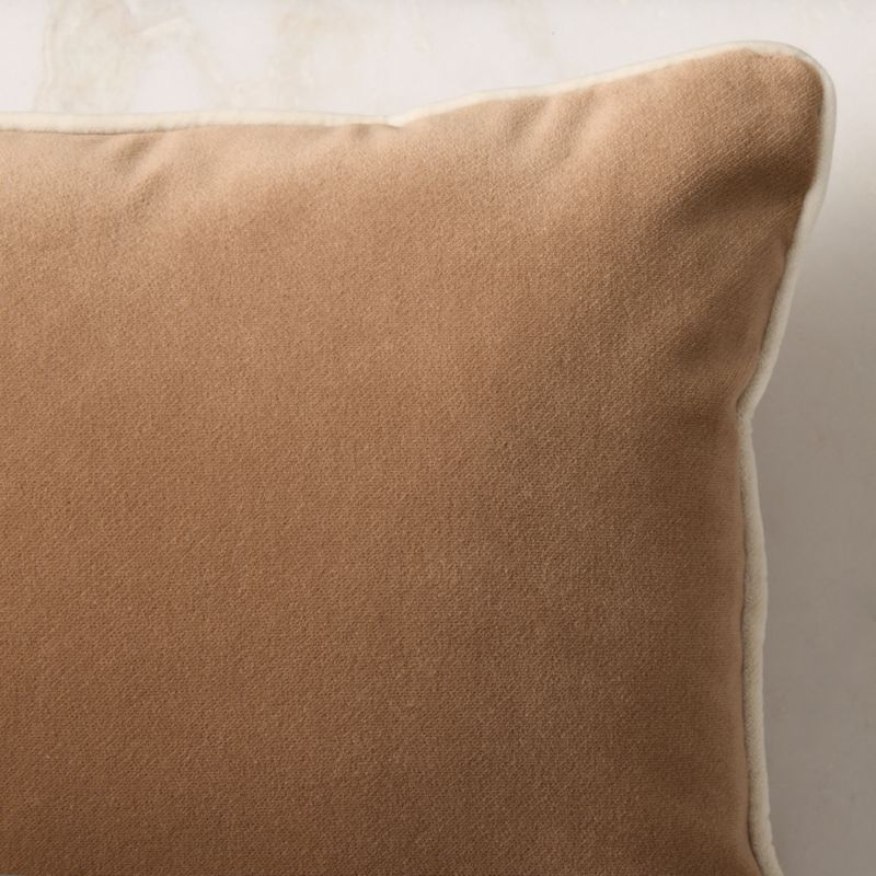 Bronte Light Brown Velvet Outdoor Throw Pillow 20"x12" - image 2 of 3