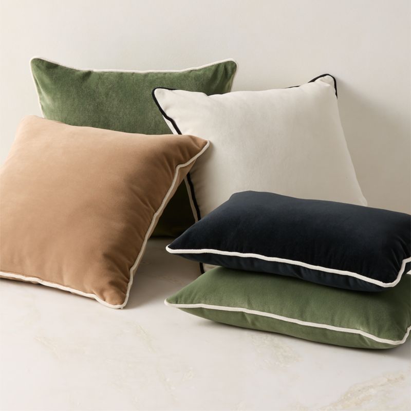 Bronte Light Brown Velvet Outdoor Throw Pillow 20"x20" - image 2 of 3