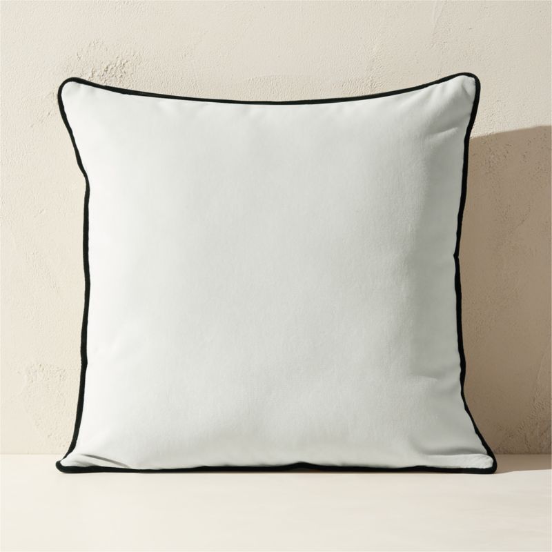 Bronte White Velvet Outdoor Throw Pillow 20" - image 0 of 3