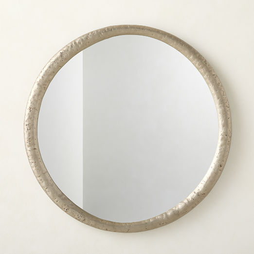 Bronx Nickel Cast Aluminum Round Wall Mirror 36"