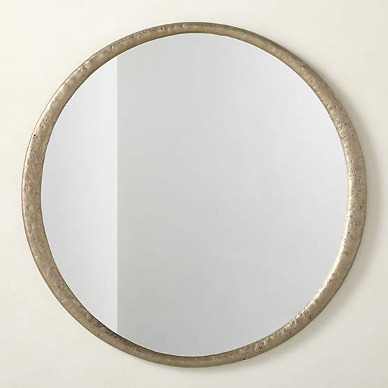 Bronx Nickel Cast Aluminum Round Wall Mirror 48"