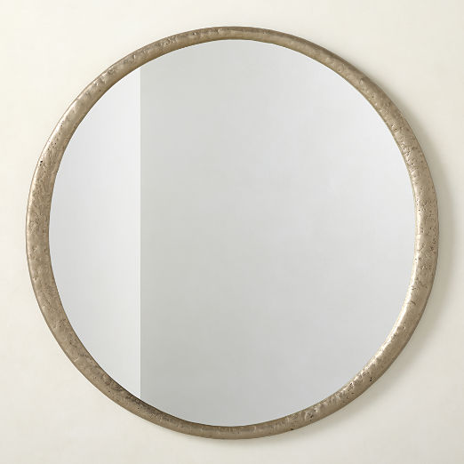 Bronx Nickel Cast Aluminum Round Wall Mirror 48"