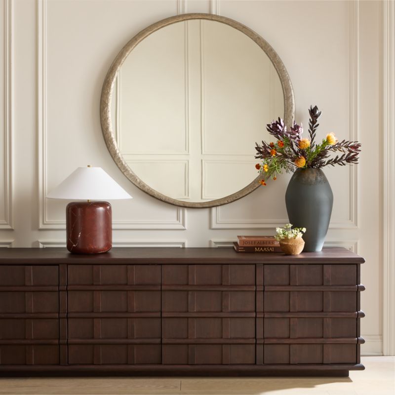 Bronx Nickel Cast Aluminum Round Wall Mirror 48" - image 1 of 4