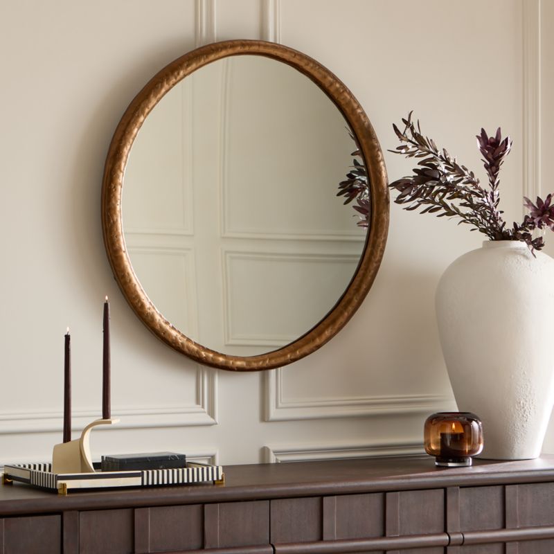 Bronx Bronze Cast Aluminum Round Wall Mirror 36" - image 2 of 5