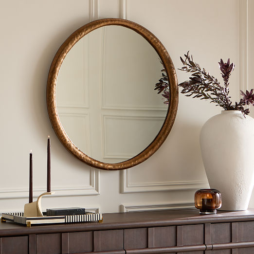 Bronx Bronze Cast Aluminum Round Wall Mirror 36"