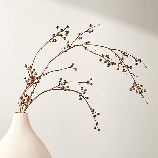 Faux Bronze Berry Holiday Stem 47"