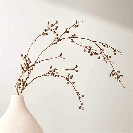 Faux Bronze Berry Holiday Stem 47"