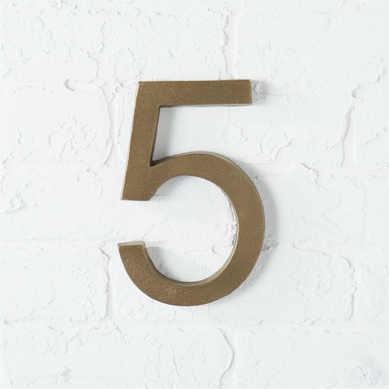 Modern House Numbers Cb2 Bronze House Number 5
