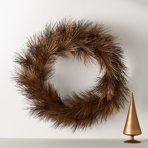 Faux Bronze Pine Holiday Wreath 31"