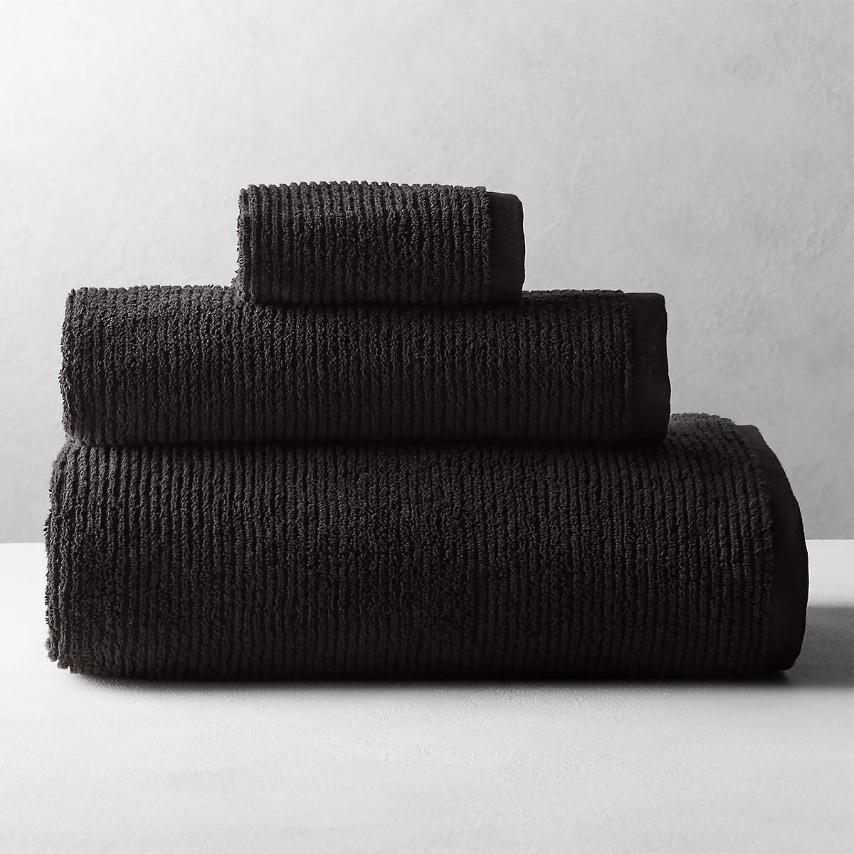 Brooks Organic Cotton Black Bath Sheet Set + Reviews CB2