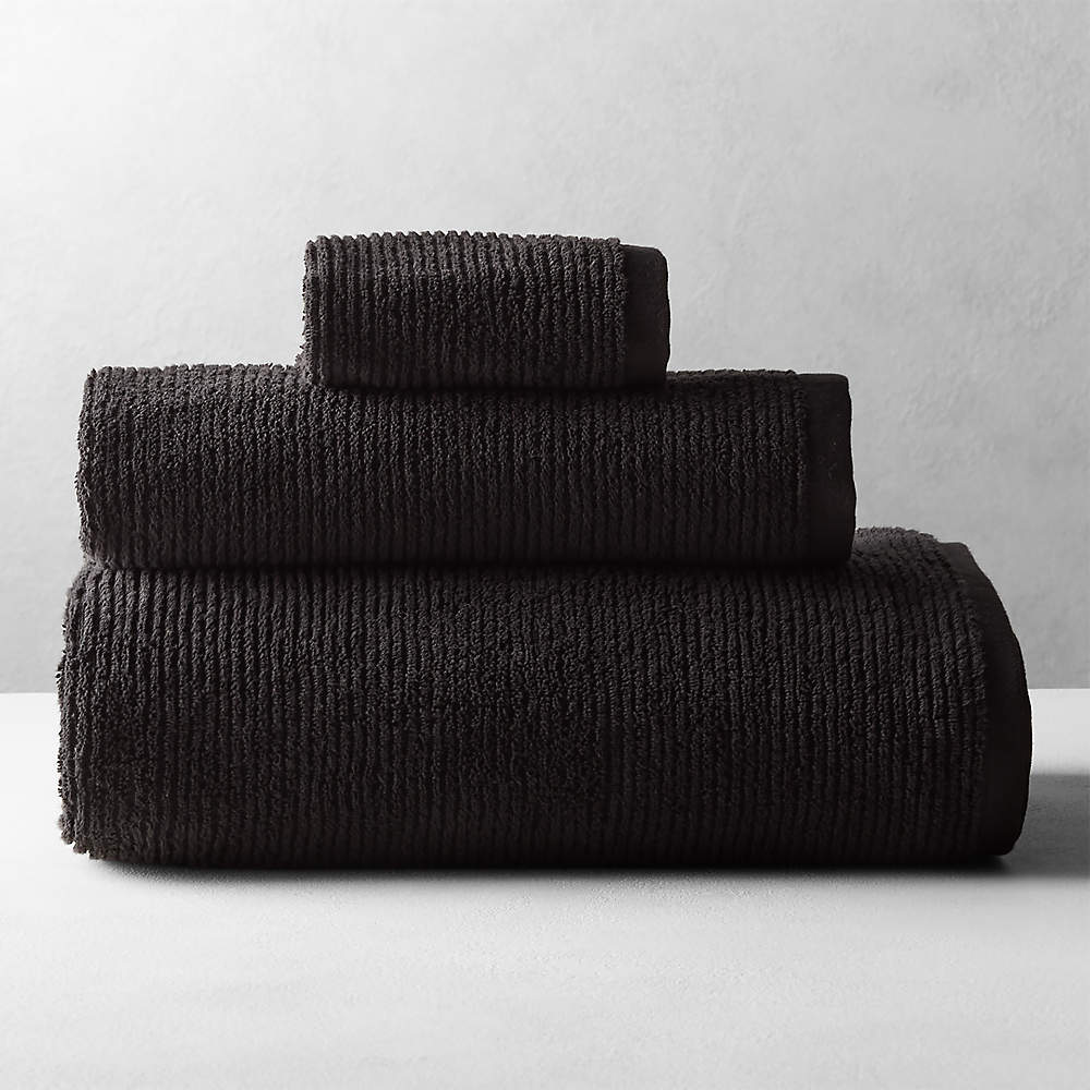 Tuli Black Trim Bath Towels