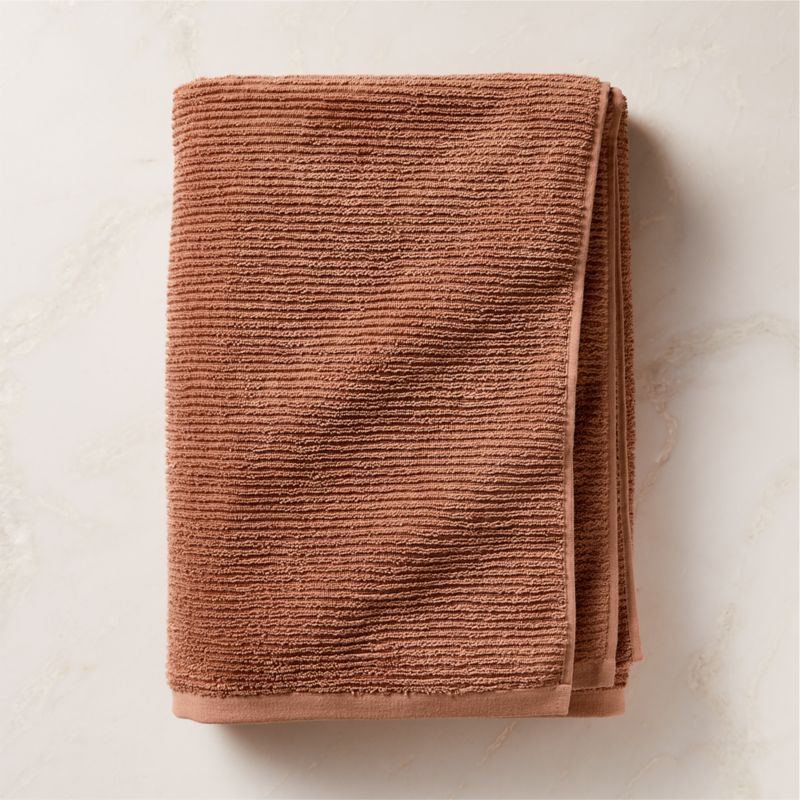 Brooks Ribbed Organic Cotton Dusty Rose Bath Sheet - image 0 of 6