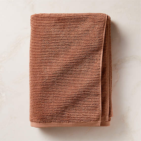 Brooks Ribbed Organic Cotton Dusty Rose Bath Sheet