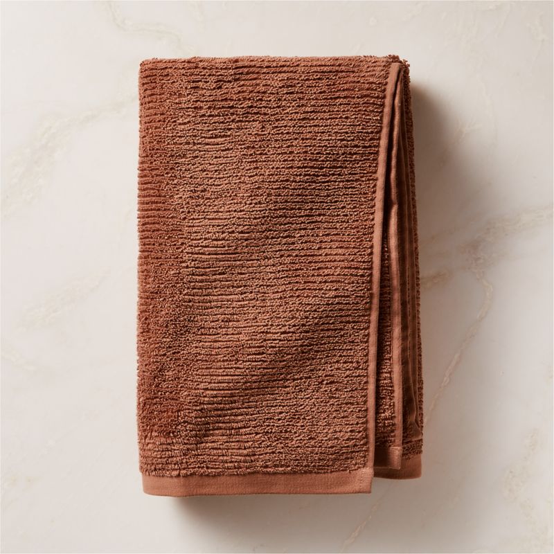 View Brooks Ribbed Organic Cotton Dusty Rose Bath Towel details