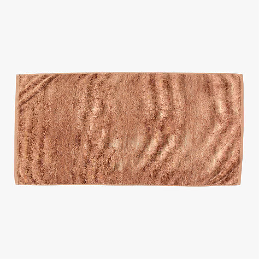 Brooks Ribbed Organic Cotton Dusty Rose Bath Towel