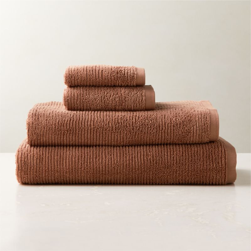 Brooks Ribbed Organic Cotton Dusty Rose Hand Towel - image 1 of 6