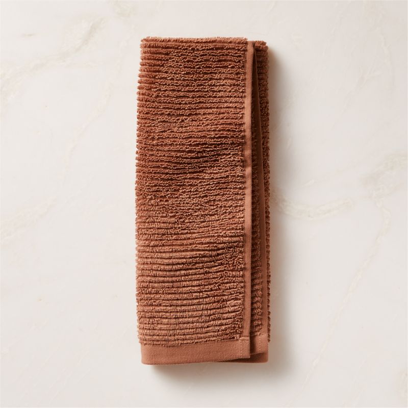 Brooks Ribbed Organic Cotton Dusty Rose Hand Towel - image 0 of 6