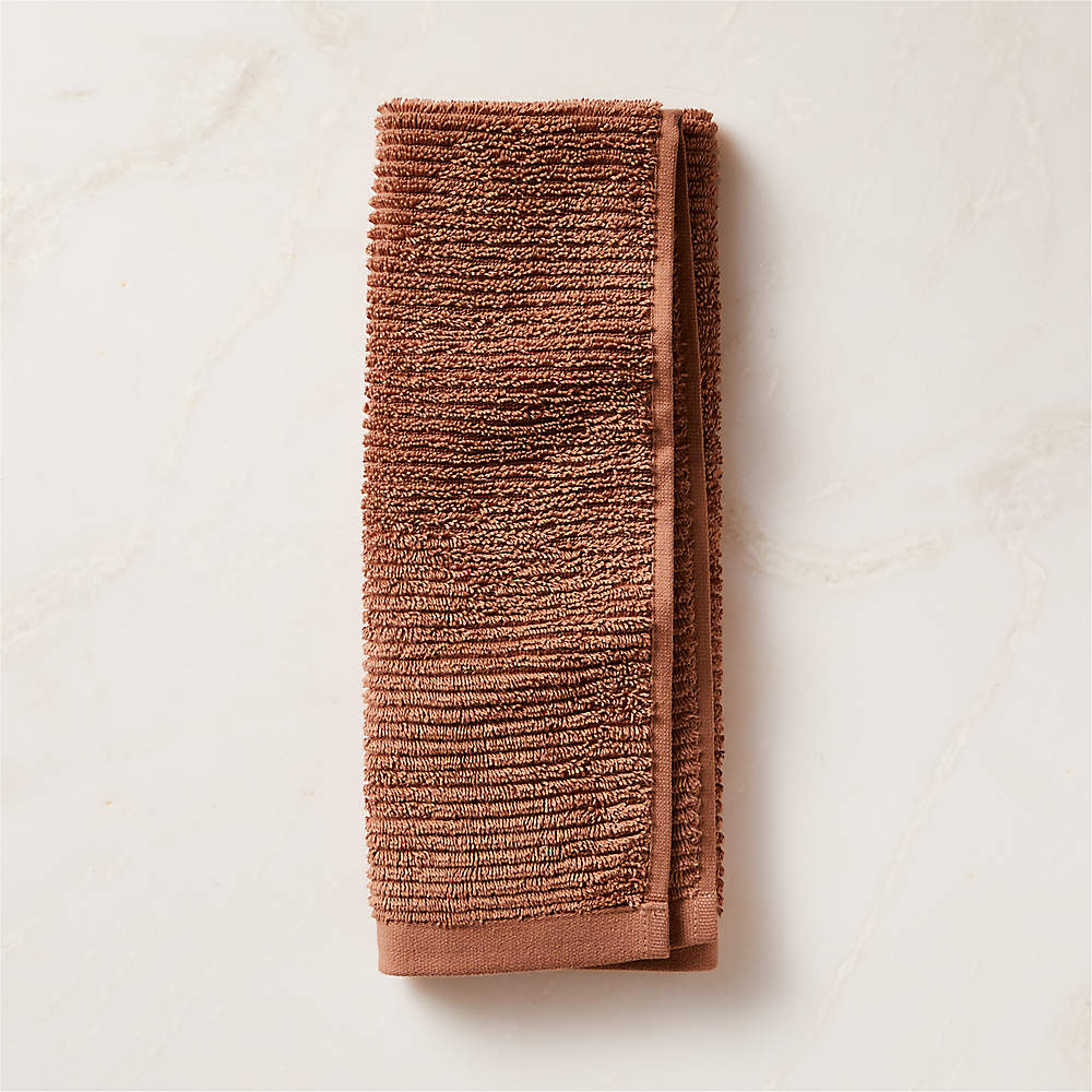 Brooks Ribbed Organic Cotton Dusty Rose Bath Towels