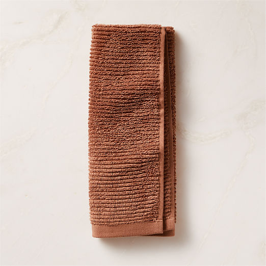 Brooks Ribbed Organic Cotton Dusty Rose Hand Towel