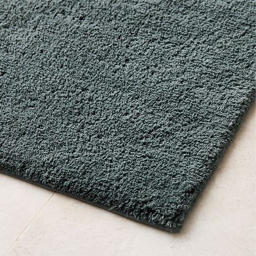 Brooks Organic Cotton Faded Teal Bath Runner Rug 24"x60"