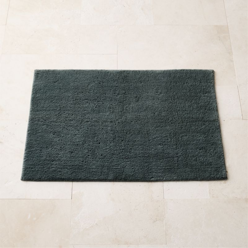 View Brooks Organic Cotton Faded Teal Bath Mat 24"x36" details