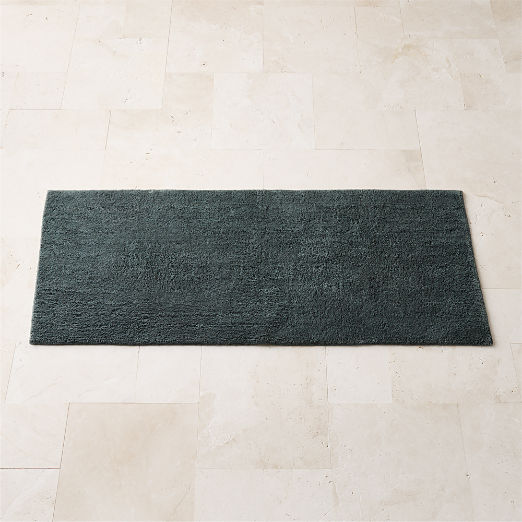 Brooks Organic Cotton Faded Teal Bath Runner Rug 24"x60"