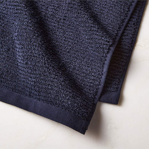 Brooks Ribbed Organic Cotton Black Bath Towels