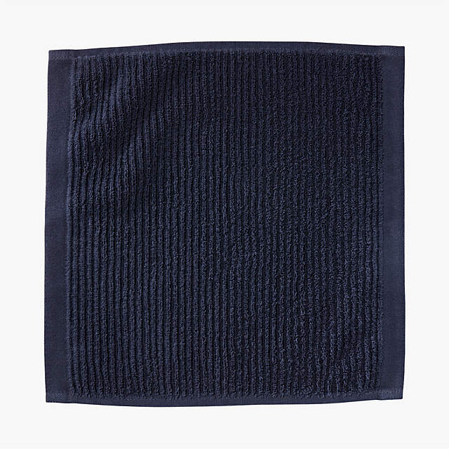 Brooks Ribbed Organic Cotton Black Bath Towels | CB2