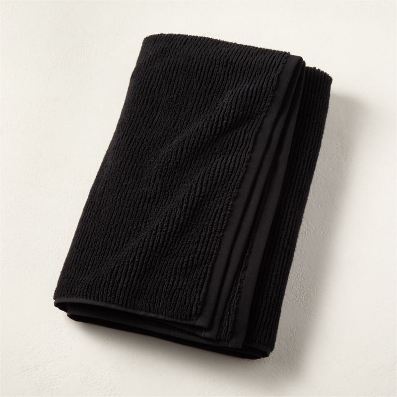 Brooks Ribbed Organic Cotton Black Bath Sheet - image 0 of 6