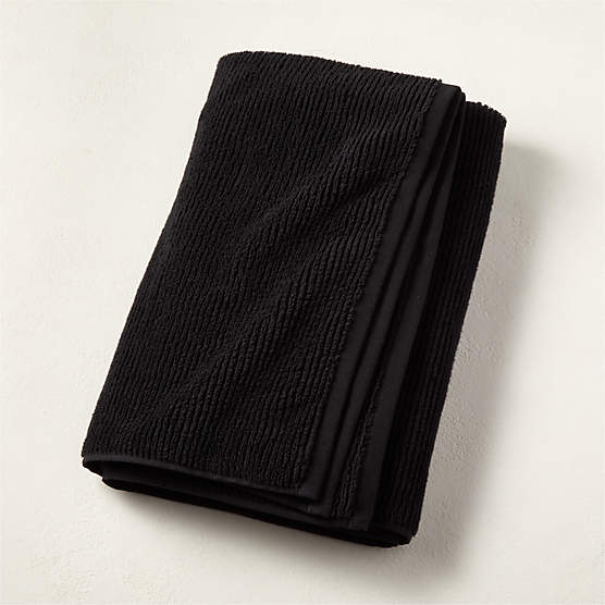 Brooks Ribbed Organic Cotton Black Bath Sheet