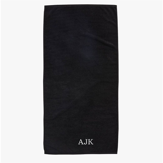 Brooks Ribbed Organic Cotton Black Bath Towel