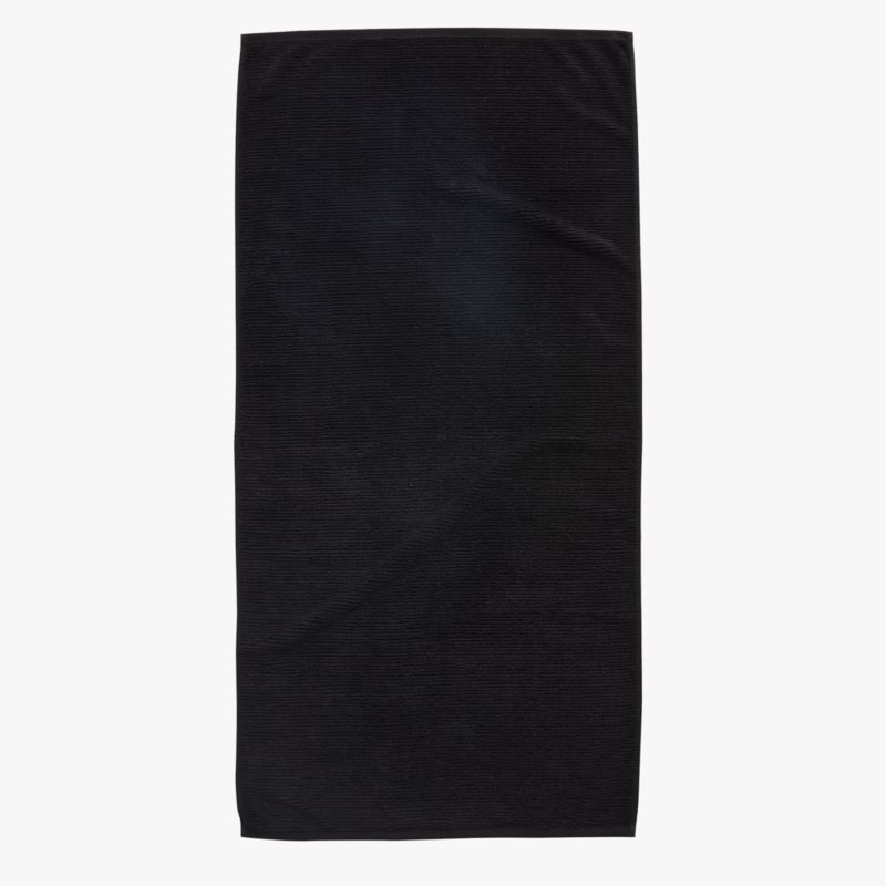 Brooks Ribbed Organic Cotton Black Bath Towel - image 2 of 7