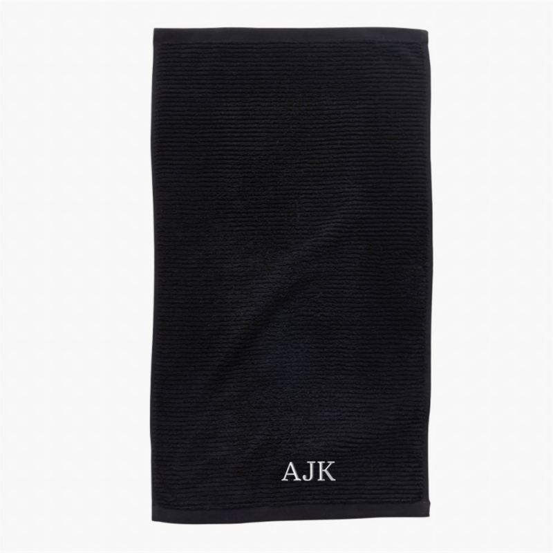 Brooks Ribbed Organic Cotton Black Hand Towel + Reviews