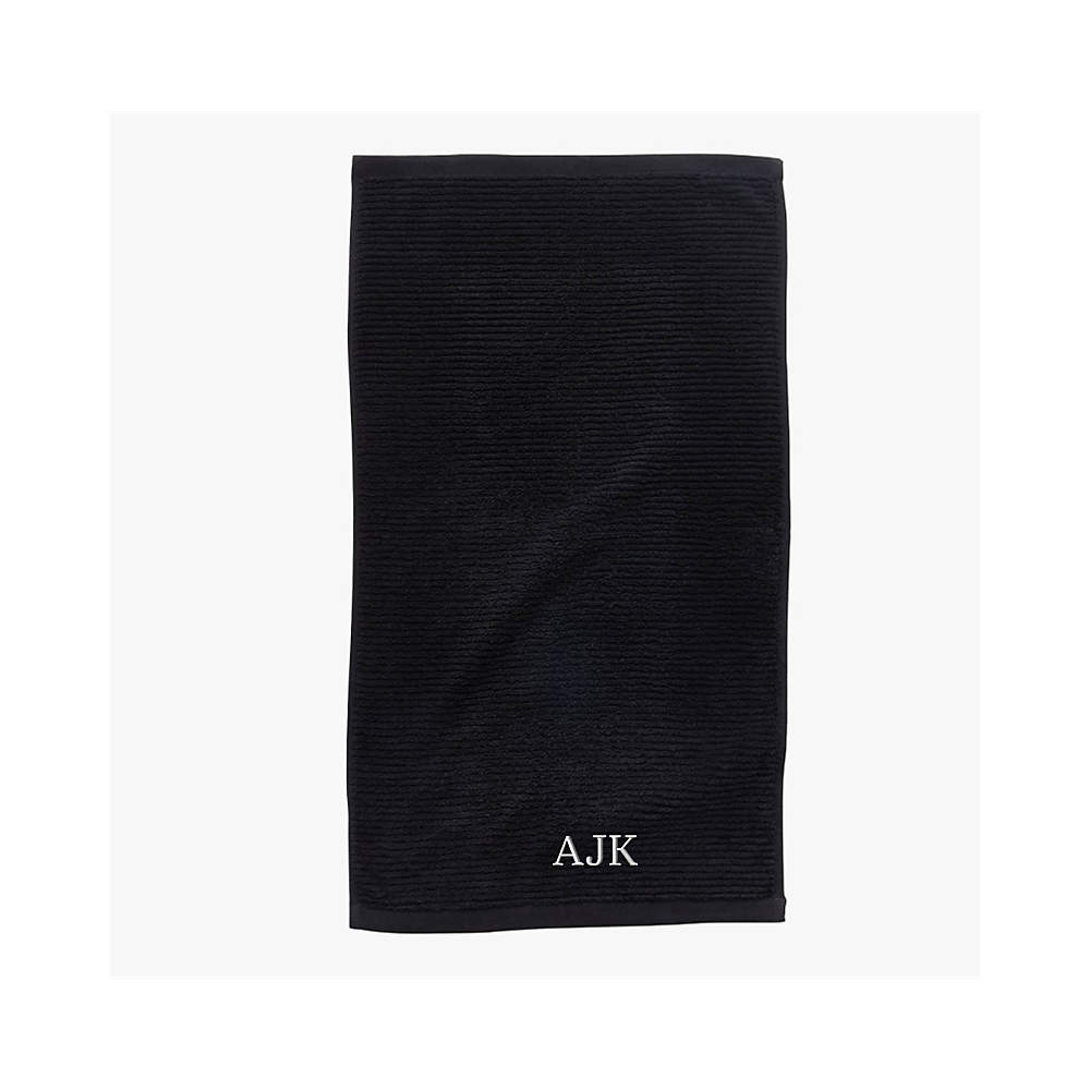 Brooks Ribbed Organic Cotton Black Hand Towel + Reviews | CB2 Canada