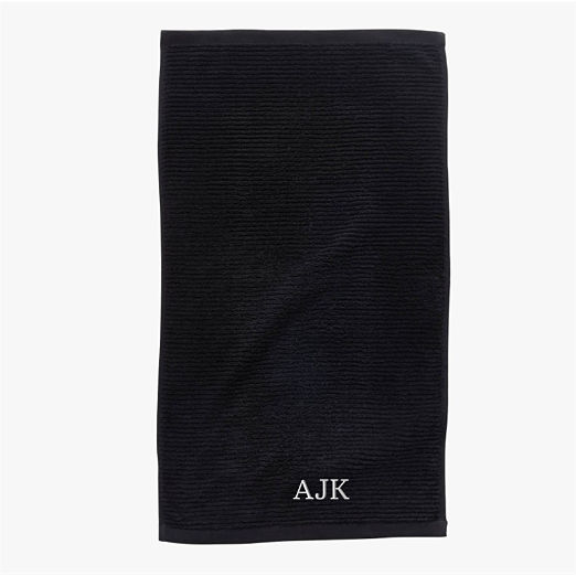 Brooks Ribbed Organic Cotton Black Hand Towel