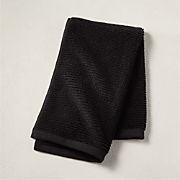 Brooks Ribbed Organic Cotton Black Washcloth