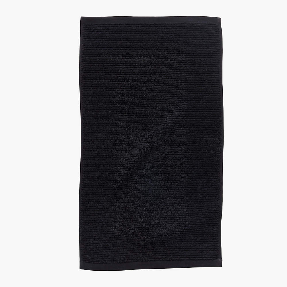 Brooks Ribbed Organic Cotton Black Hand Towel + Reviews | CB2 Canada