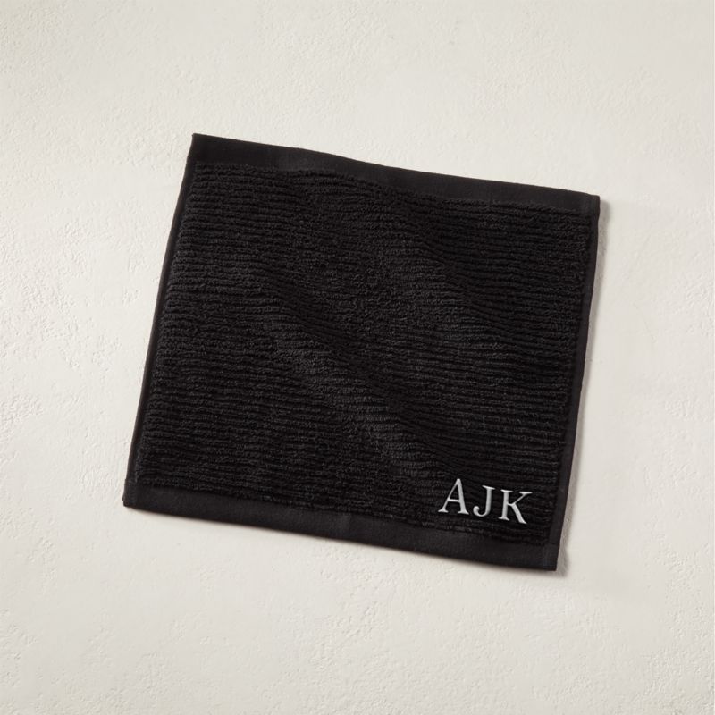 Brooks Ribbed Organic Cotton Black Washcloth - image 2 of 6