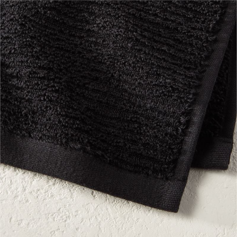 Brooks Ribbed Organic Cotton Black Hand Towel + Reviews