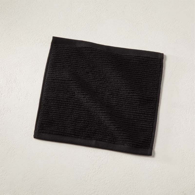 Brooks Ribbed Organic Cotton Black Washcloth - image 0 of 6