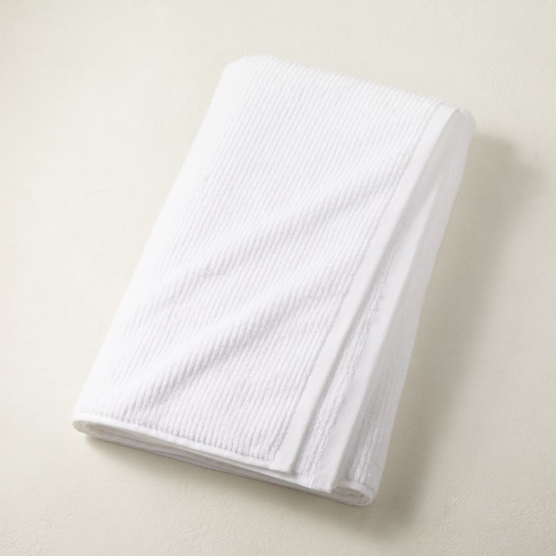 Brooks Ribbed Organic Cotton White Bath Sheet - image 0 of 6