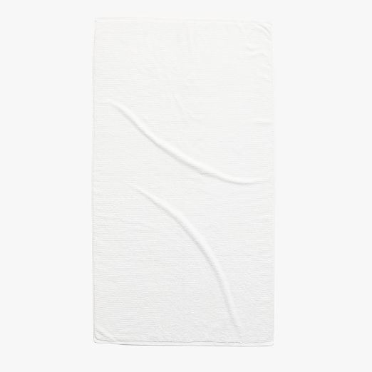 Brooks Ribbed Organic Cotton White Bath Sheet