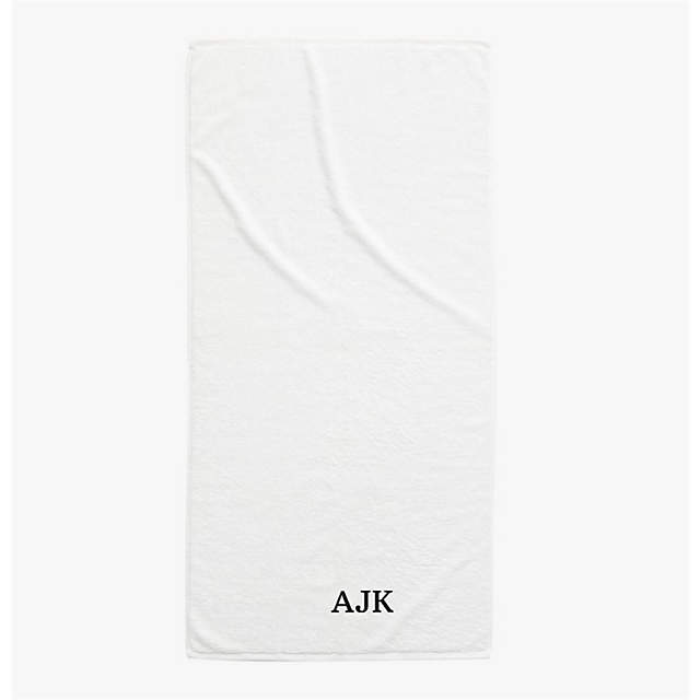 Brooks Ribbed Organic Cotton White Bath Towels