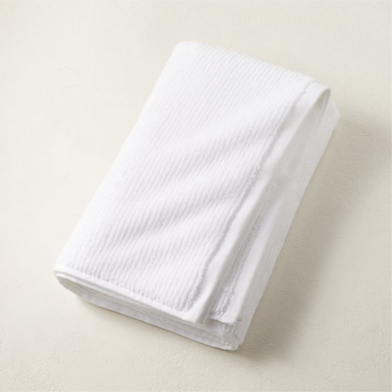View Brooks Ribbed Organic Cotton White Bath Towel details