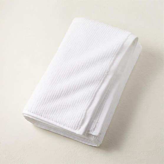 Brooks Ribbed Organic Cotton White Washcloth + Reviews