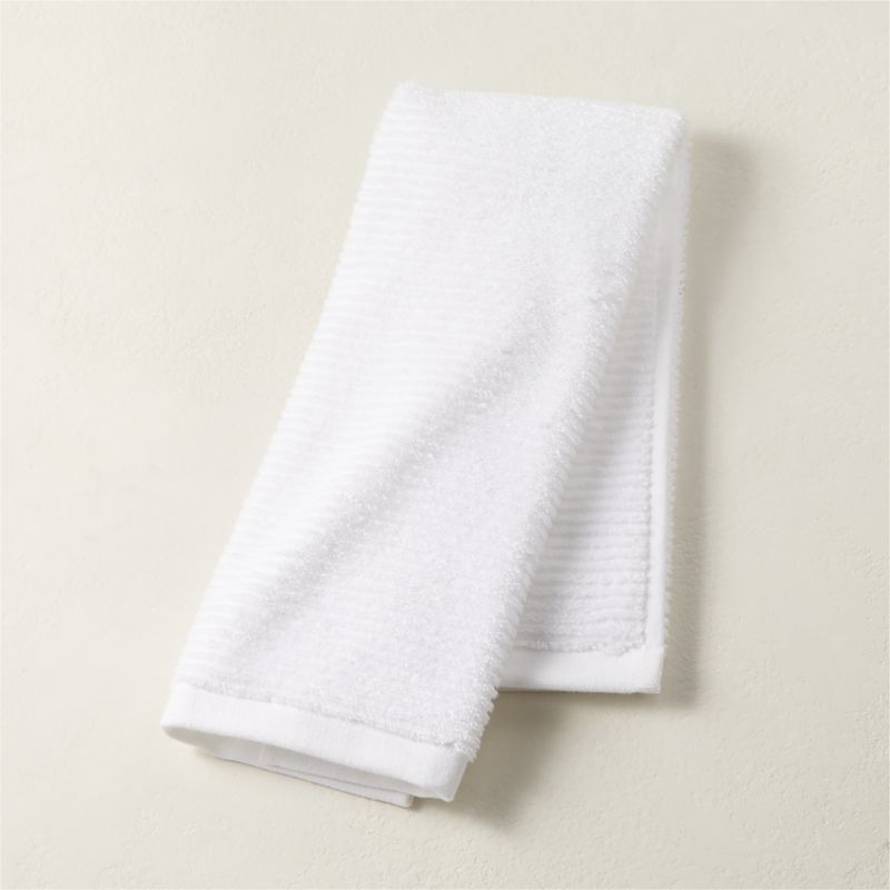View Brooks Ribbed Organic Cotton White Hand Towel details