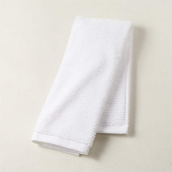 10-Piece B1-White Ribbed 100% Cotton Bath Towel Set 237474ZVR