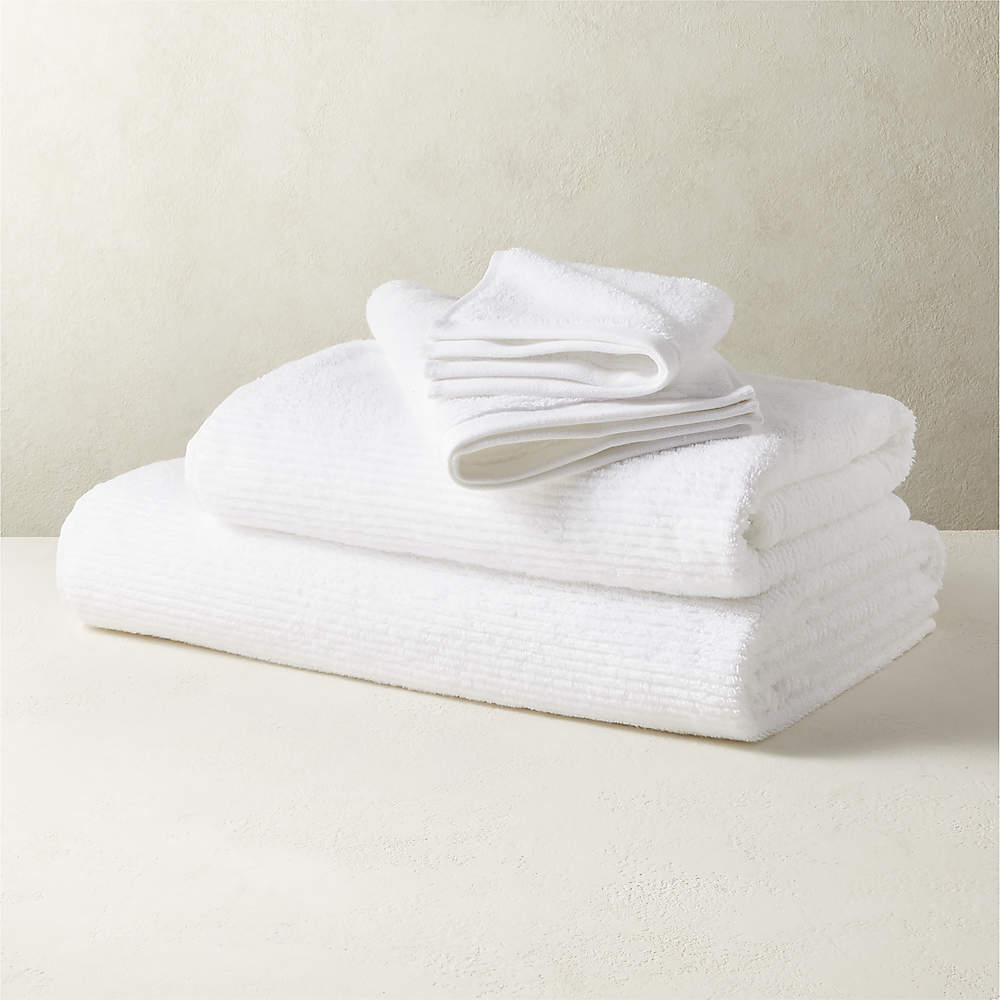 Brooks Ribbed Organic Cotton White Bath Sheet + Reviews