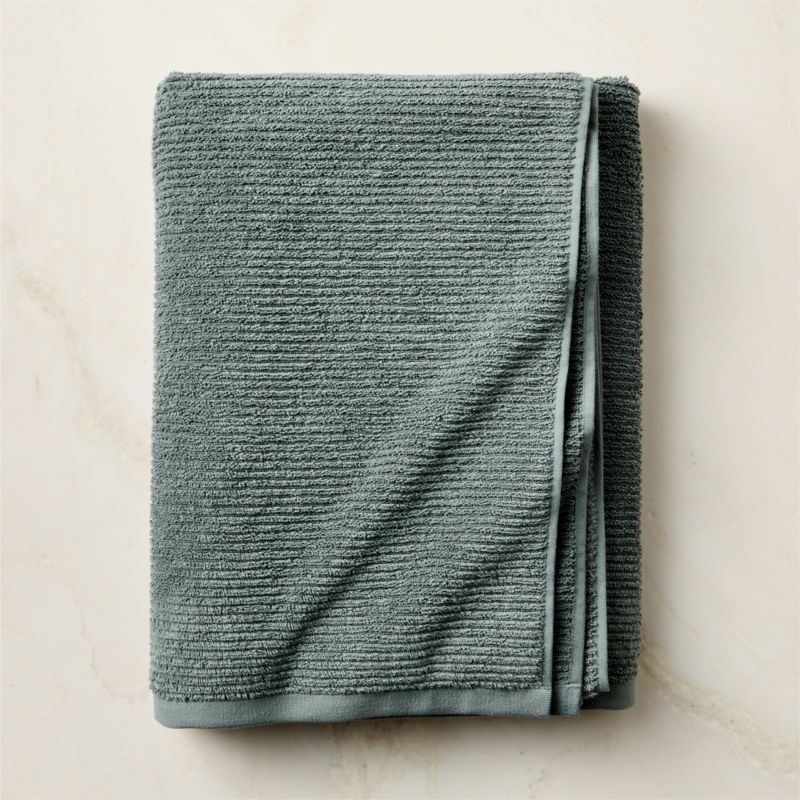 View Brooks Ribbed Organic Cotton Faded Teal Bath Sheet details