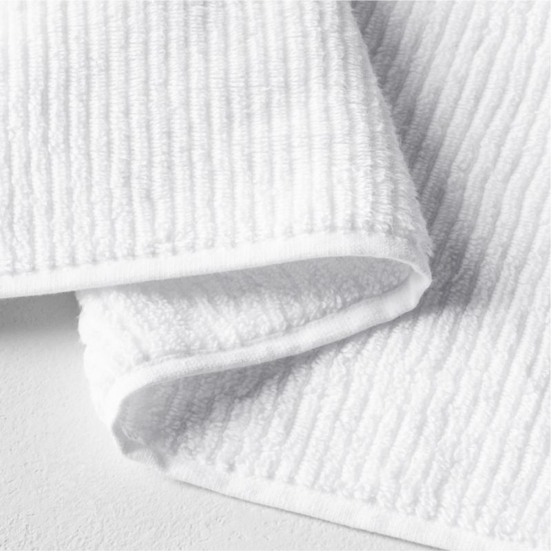 Brooks Ribbed Organic Cotton White Bath Sheet Set - image 1 of 2